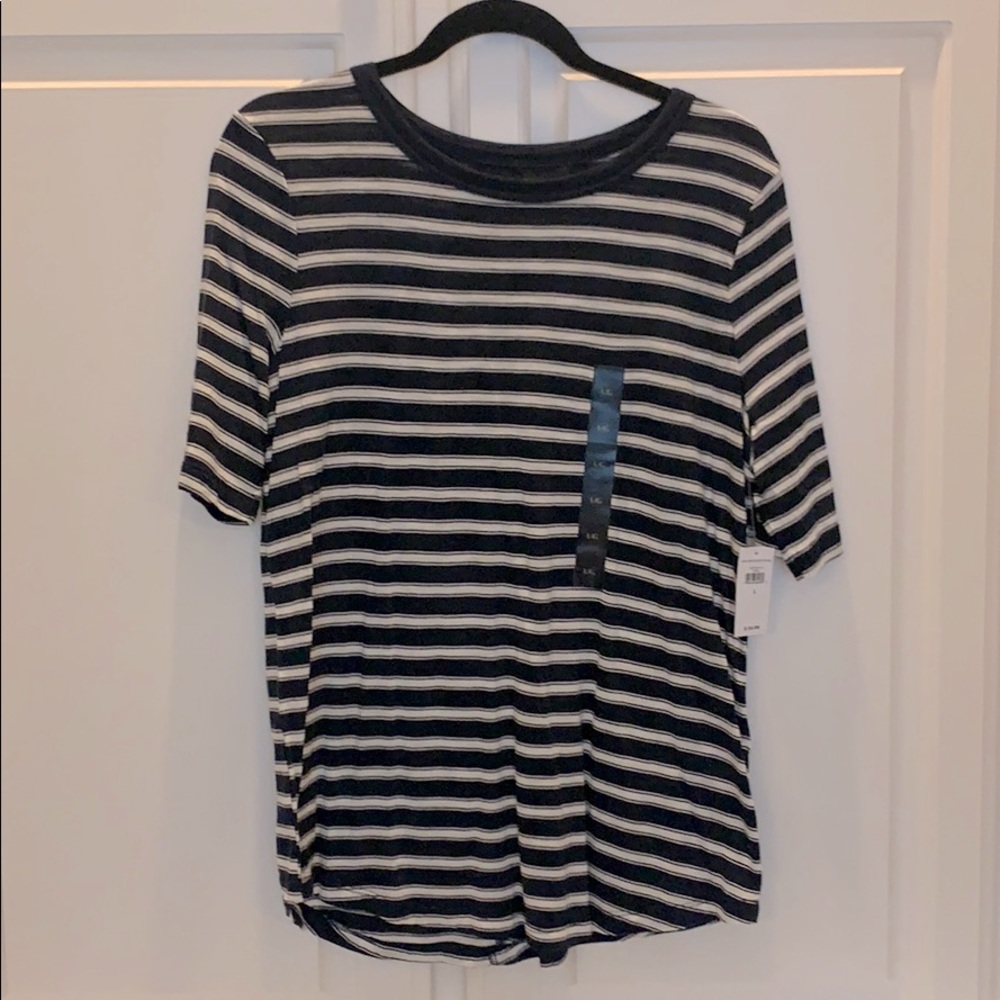 Banana Republic Navy Stripe T-Shirt - L